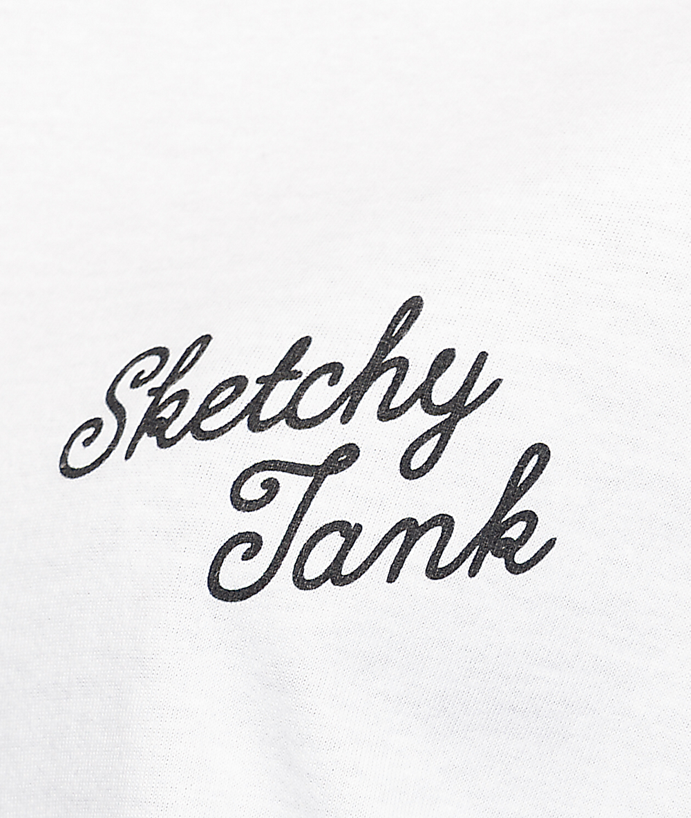 Sketchy Tank Wish You Were Here White T Shirt