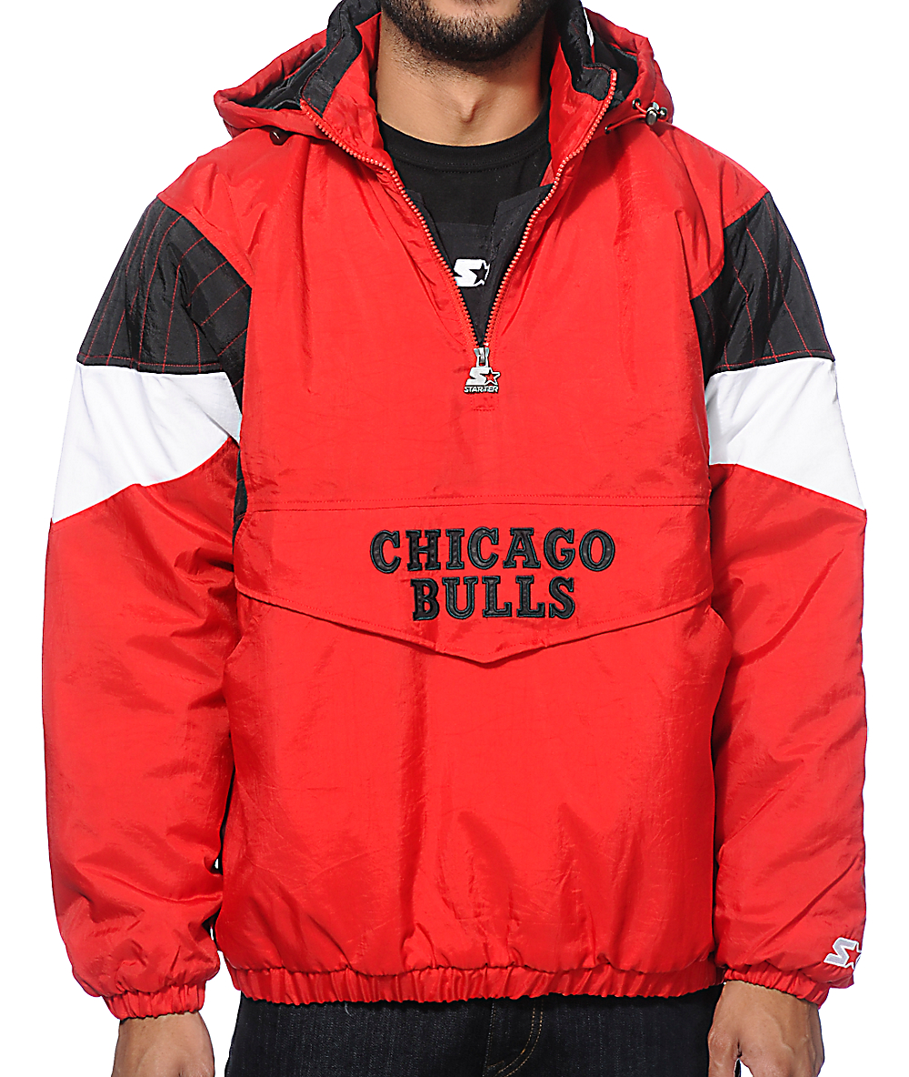 bulls pullover starter jacket