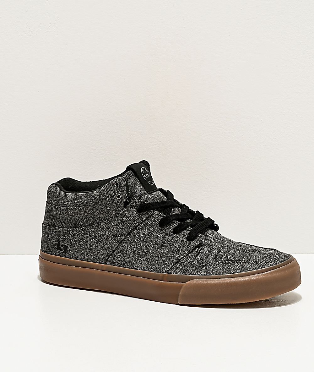 Dark Grey Chambray \u0026 Gum Skate Shoes 