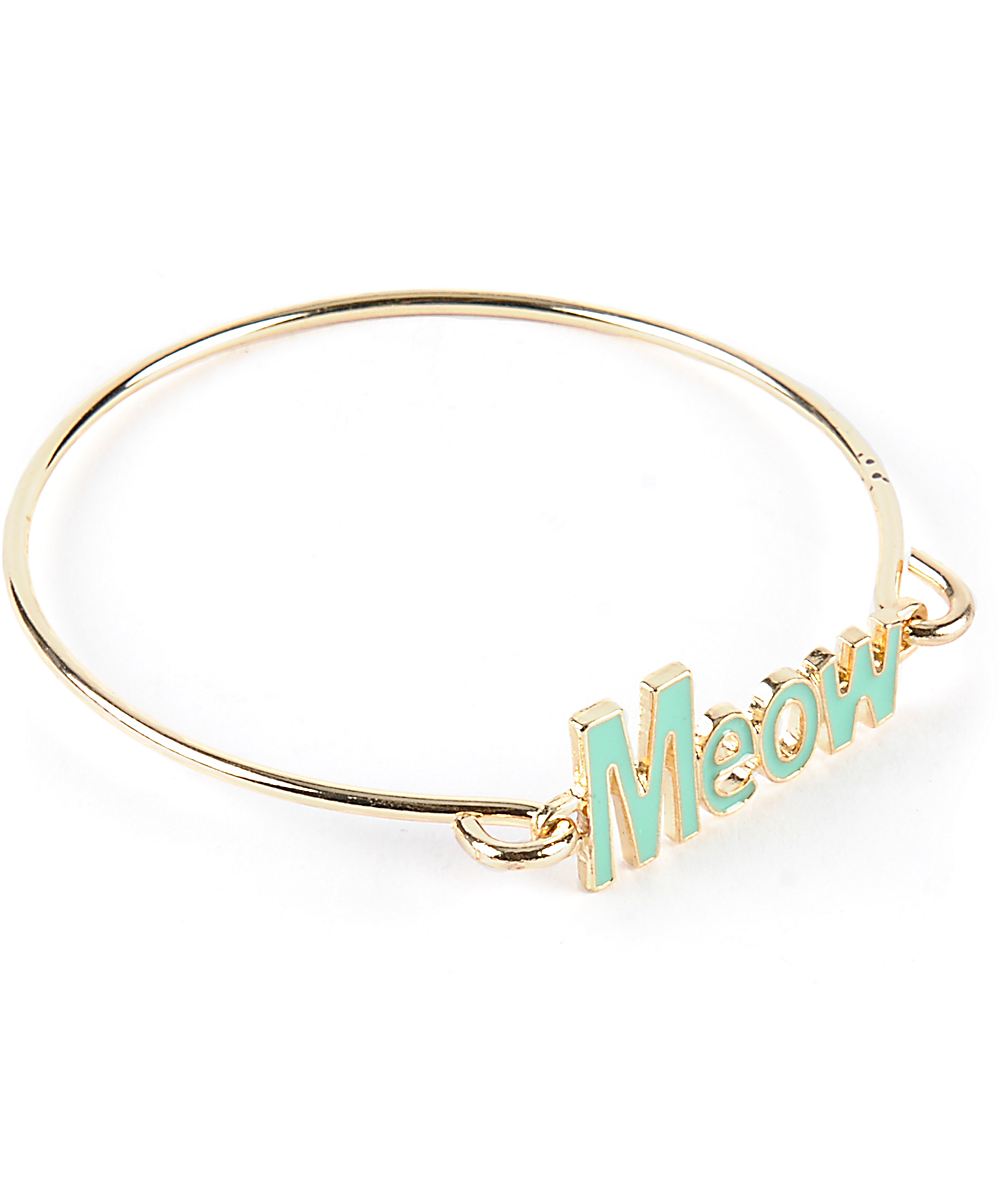 Stone Locket Meow Verbiage Bracelet Stone Locket Meow Verbiage Bracelet