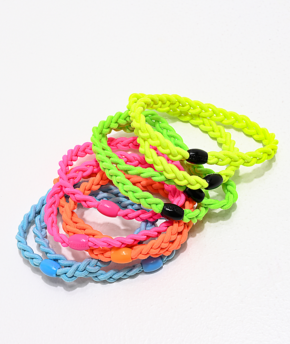 Stone Locket Neon Braided Hair Ties Zumiez