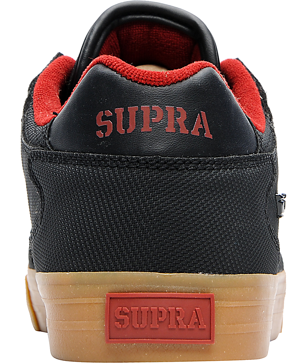 Supra Vaider Black, Red & Gum Raptor TUF Shoes | Zumiez