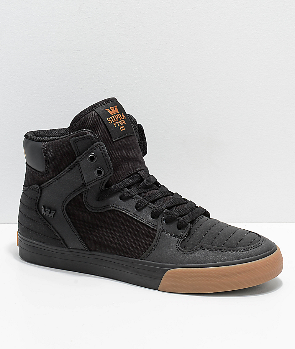 supra vaider black & gum nubuck skate shoes