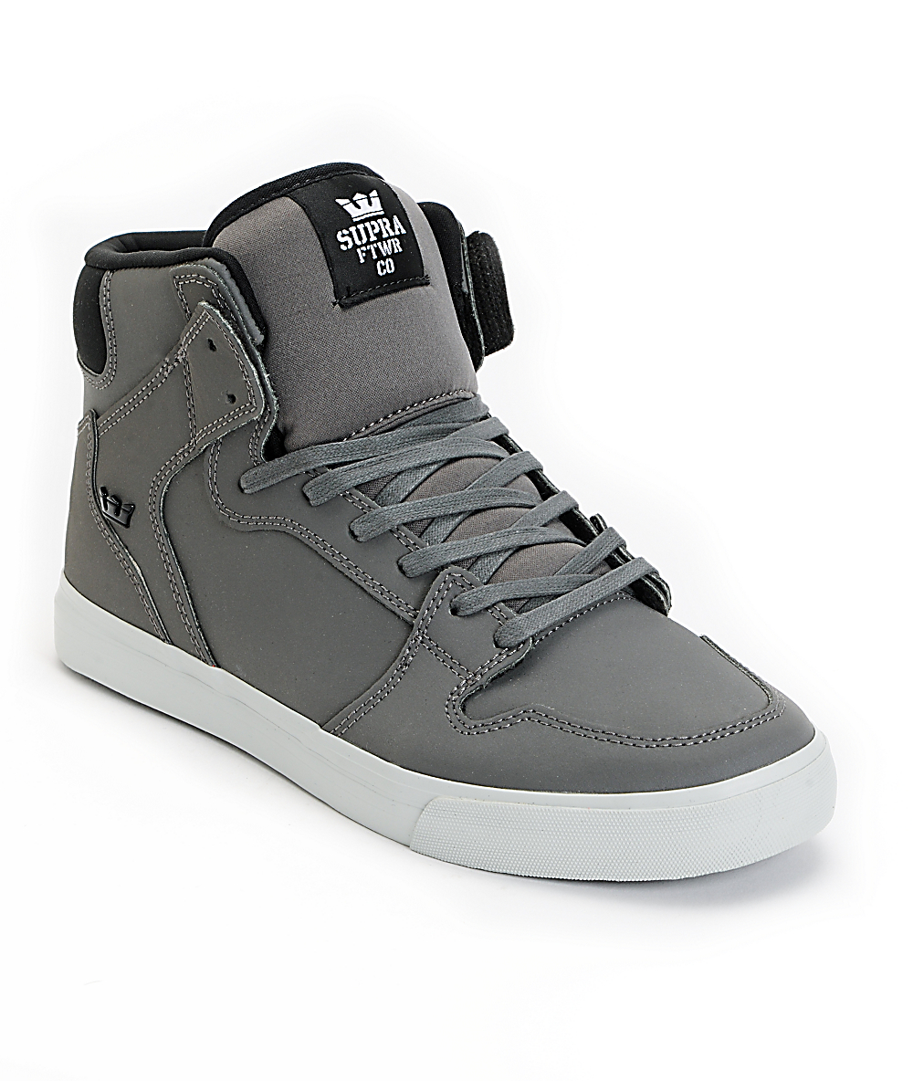 Supra Vaider Grey Satin & Neoprene TUF Shoes | Zumiez