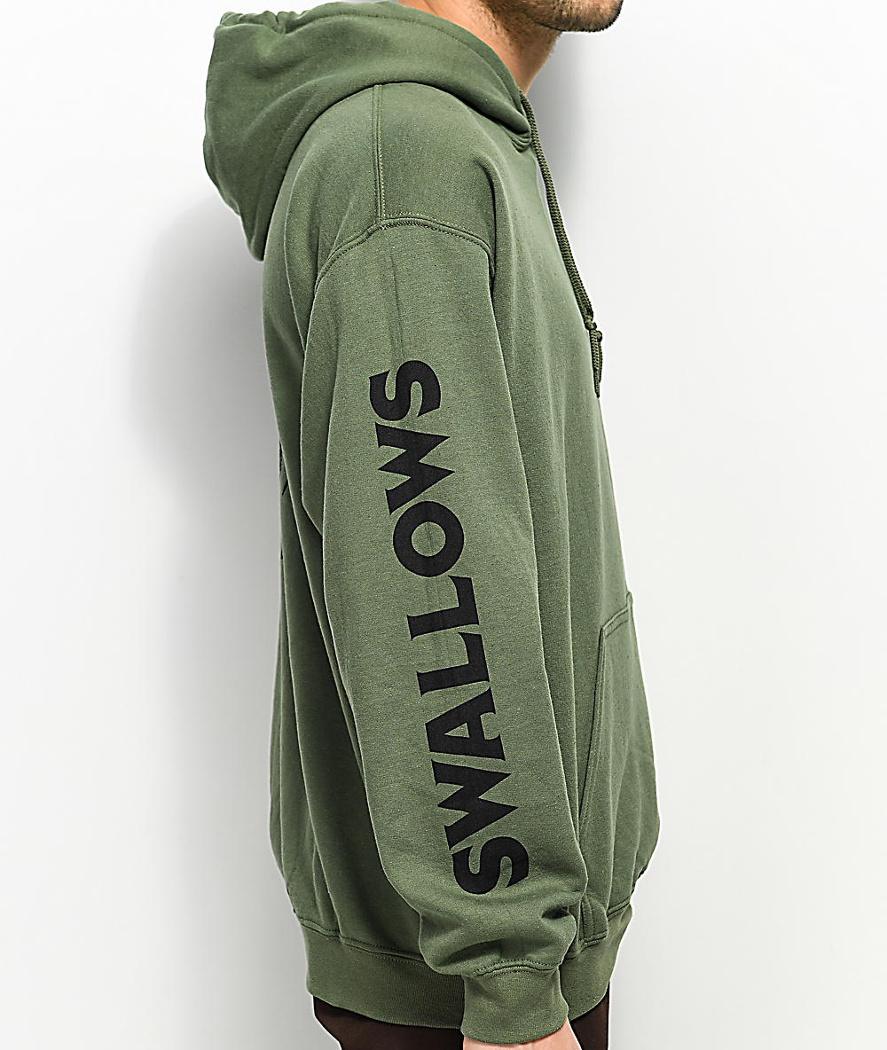 military green hoodie