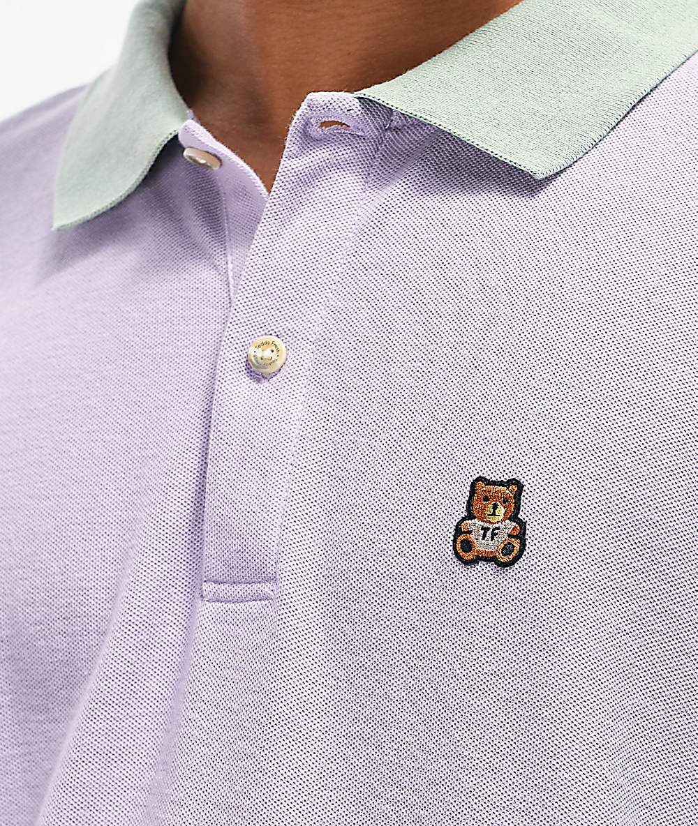 long sleeve polo pastel color