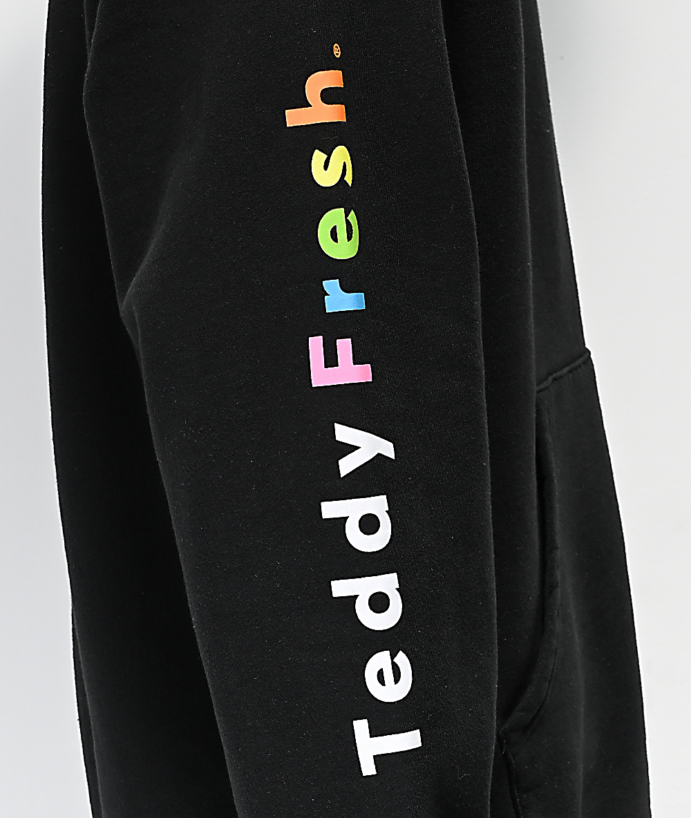 rainbow black hoodie