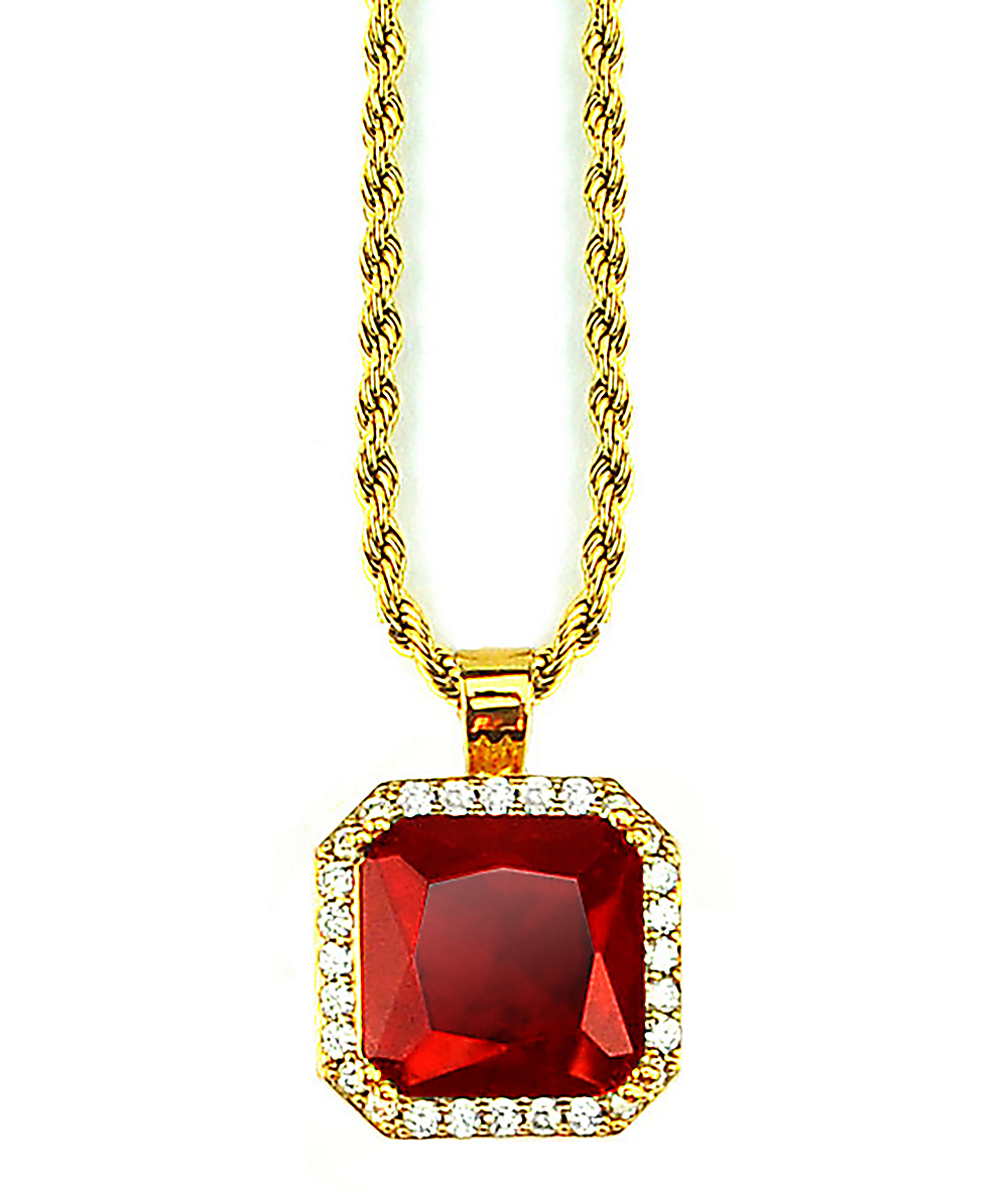 The Gold S Aura Ruby Pendant Necklace Zumiez