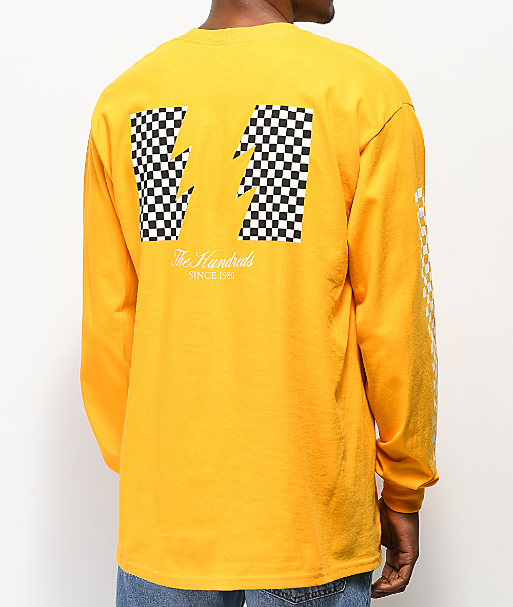 yellow and black checkerboard shirt