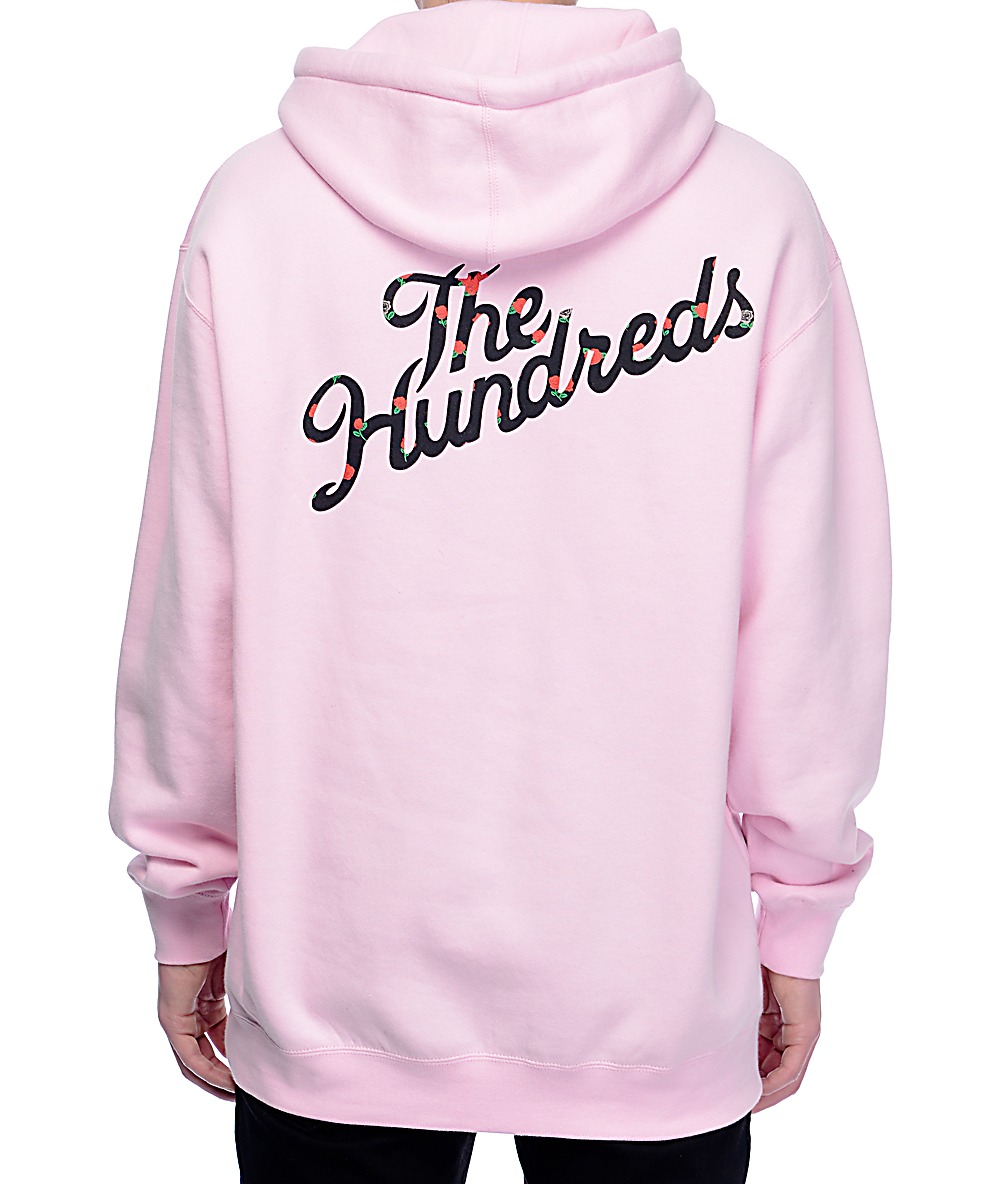 mens pink hoodie with rose