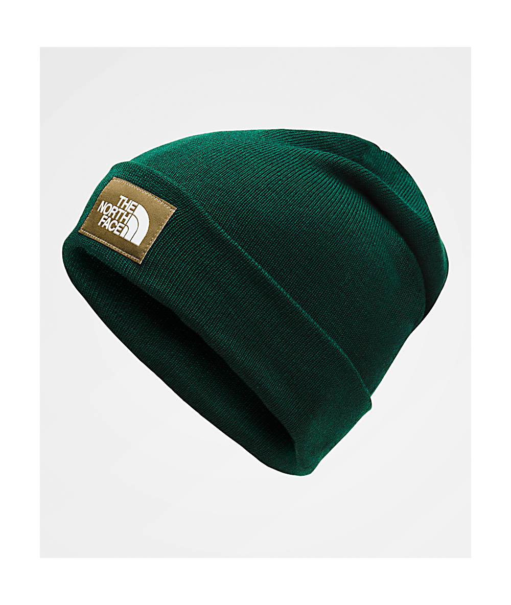 north face green beanie