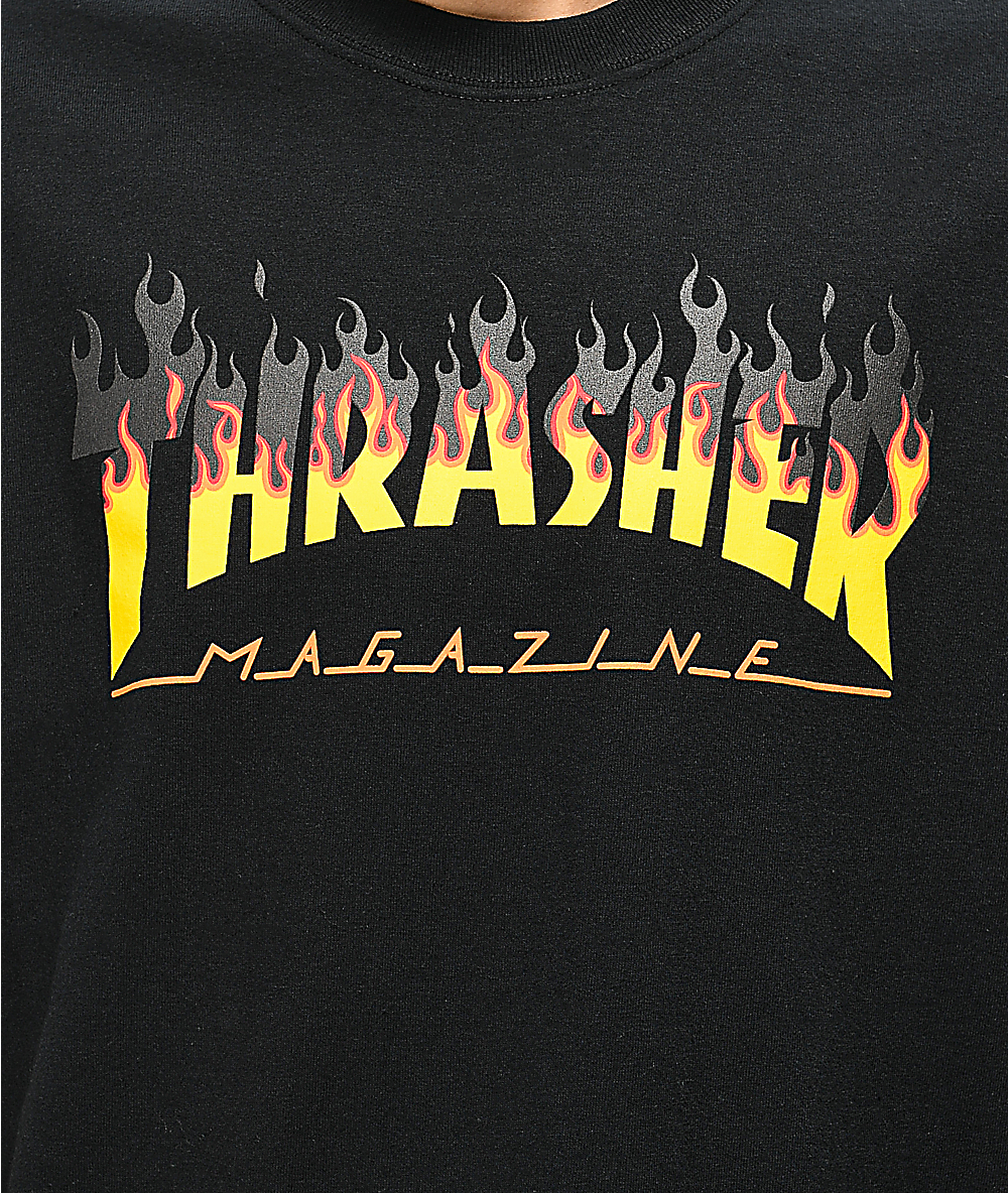 thrasher bbq flame black hoodie