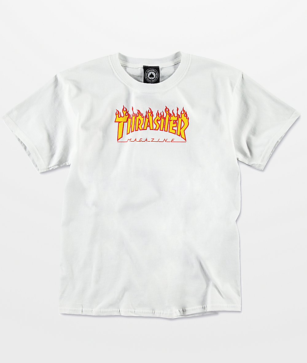 polera thrasher blanca