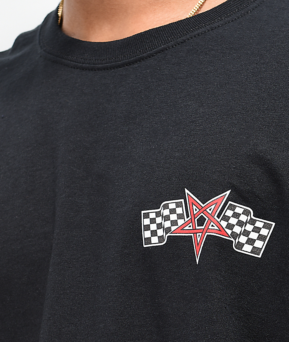 Black in size S,M,L,XL Thrasher Racing Logo Long sleeve T-shirt