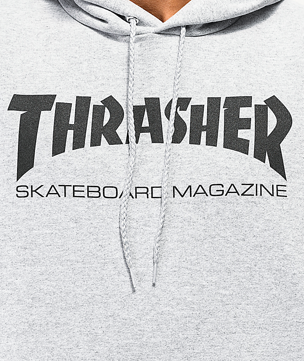 grey hoodie thrasher