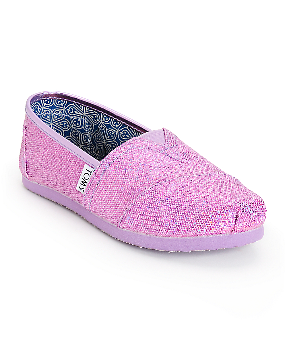purple glitter toms