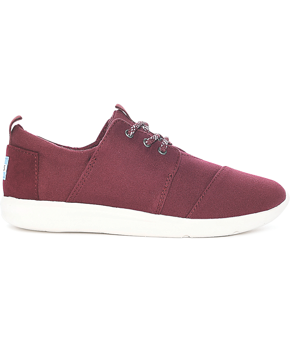 burgundy canvas shoes