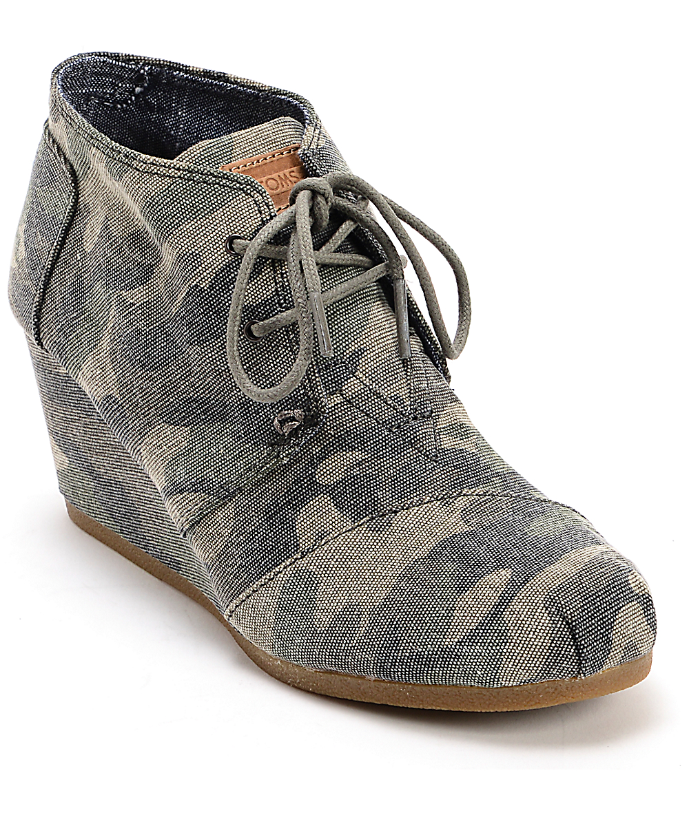 camouflage wedge shoes