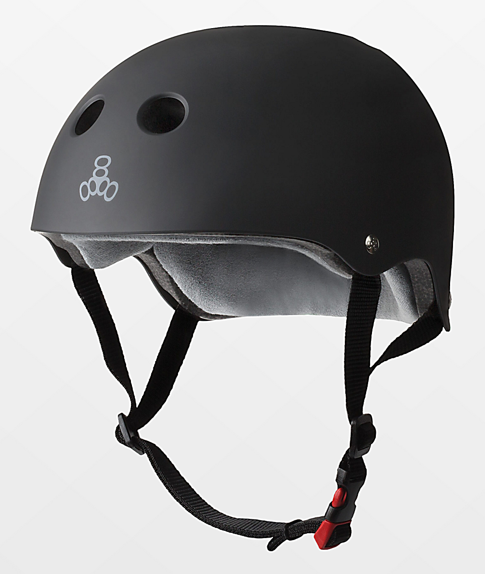 Triple Eight Certified Sweatsaver Black Rubber Multi-Sport Helmet | Zumiez.ca