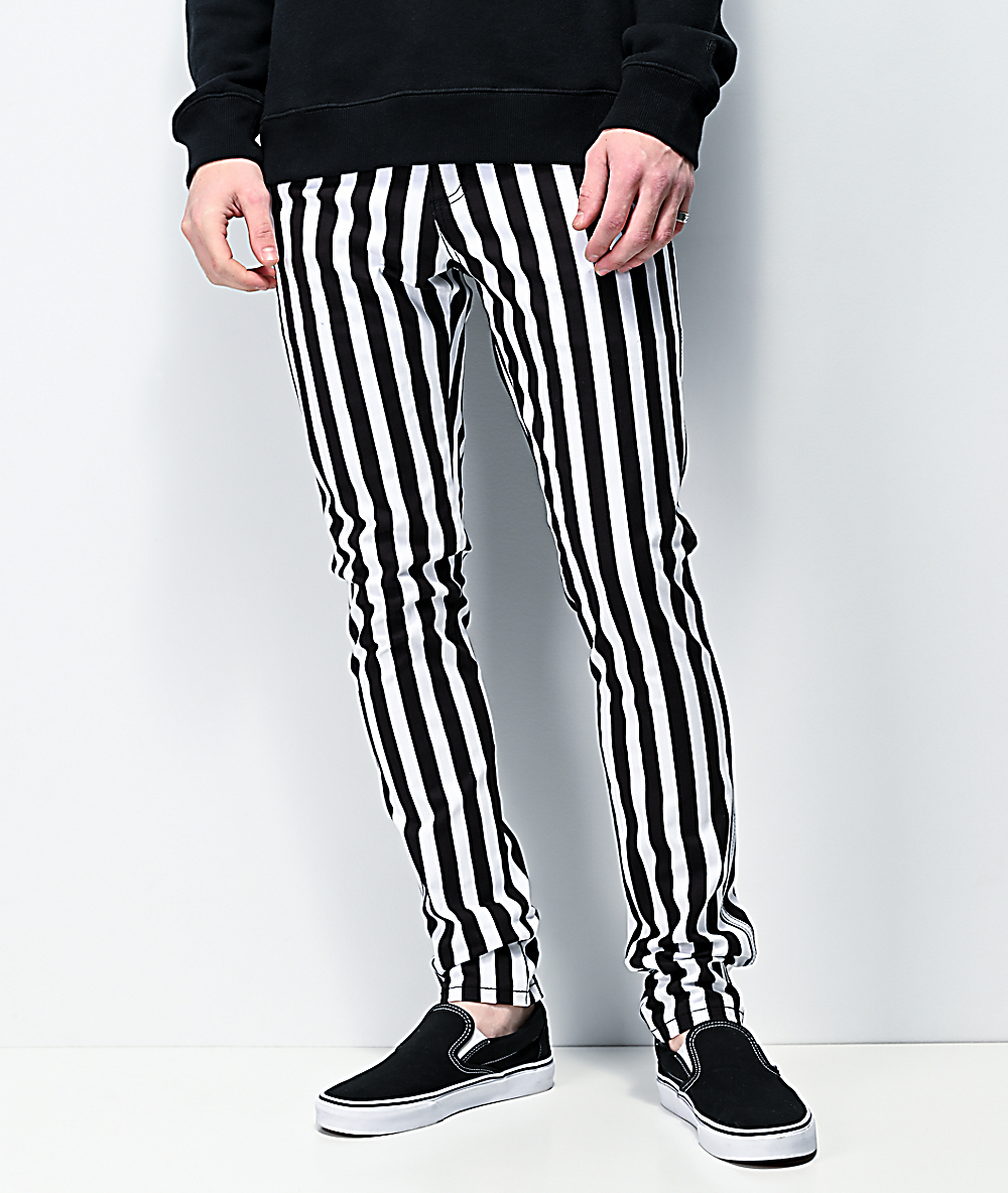 black and white skinny trousers