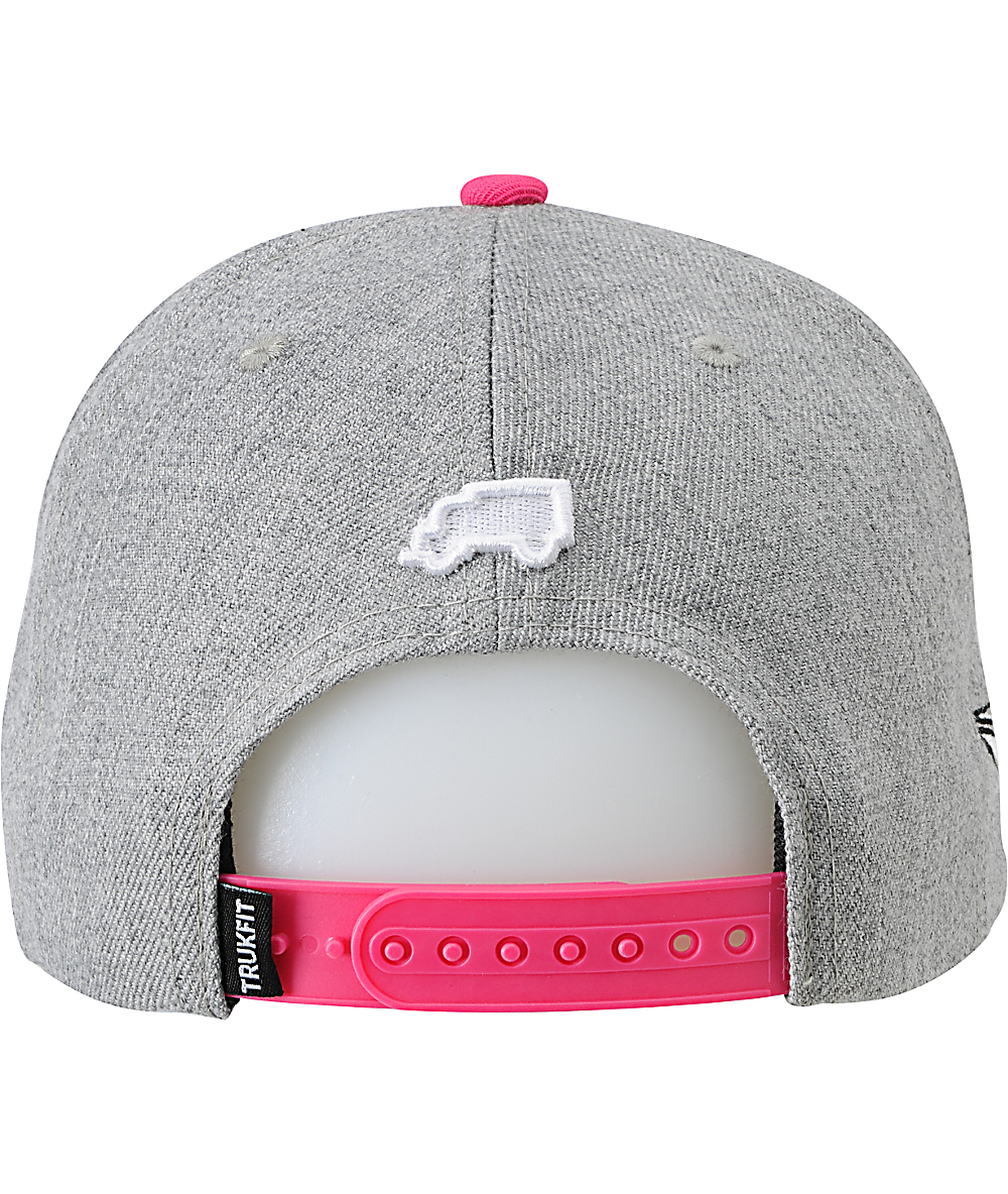 pink and grey hat