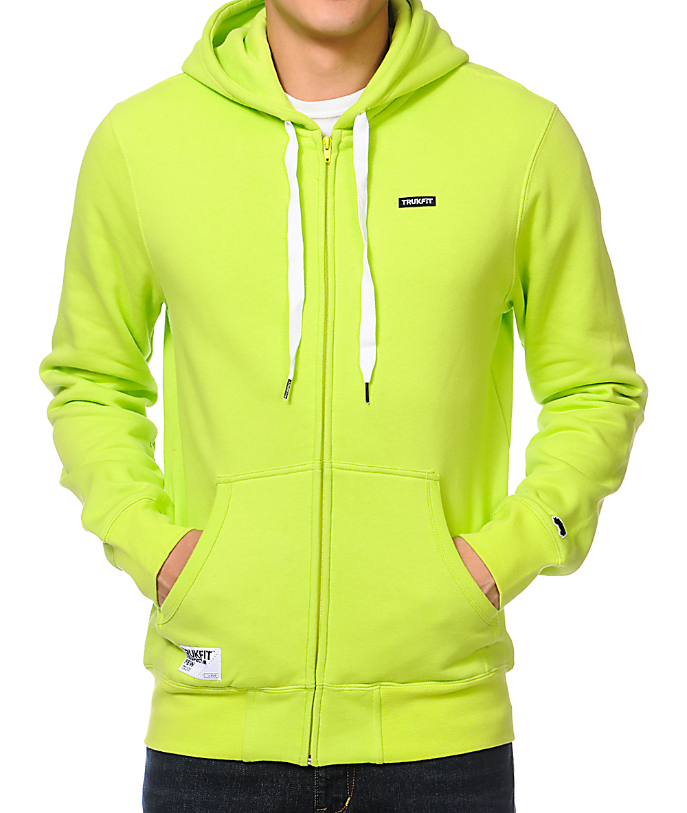 lime green zip hoodie