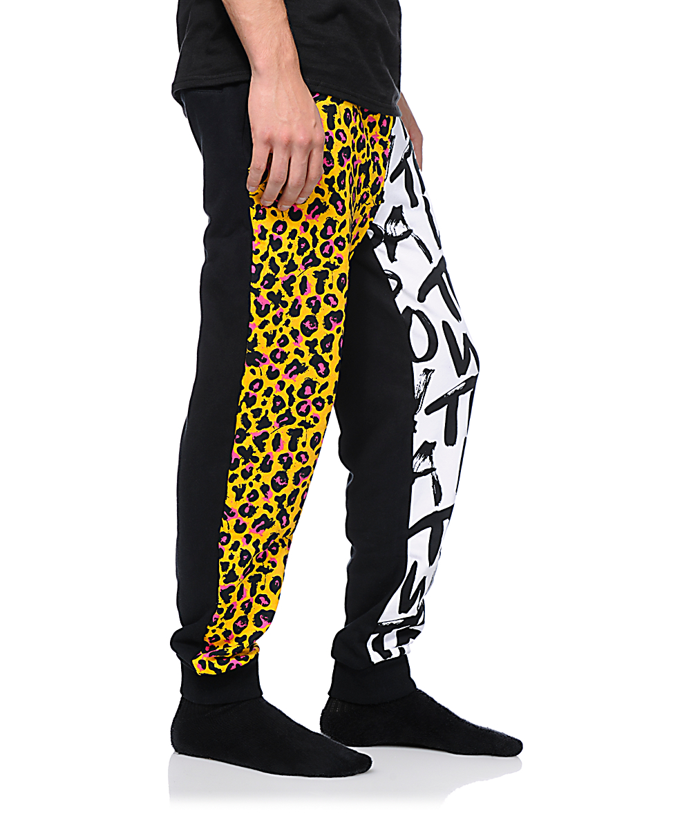 Trukfit Remixed Black White Leopard Print Sweatpants Zumiez