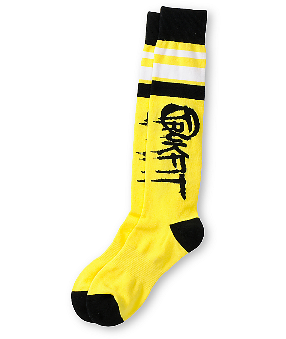 Trukfit Yarn Dye & Printed Yellow Crew Socks | Zumiez