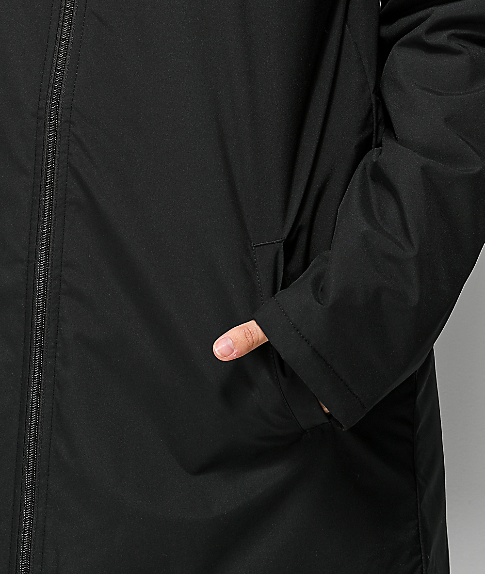vans alliance black elongated windbreaker jacket