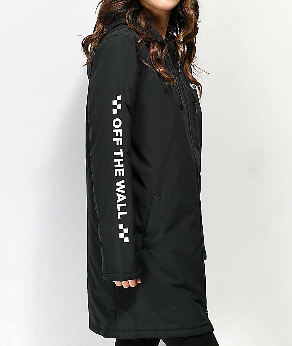 vans alliance black elongated windbreaker jacket