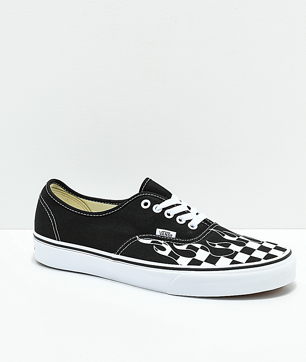 black and white checkered vans authentic