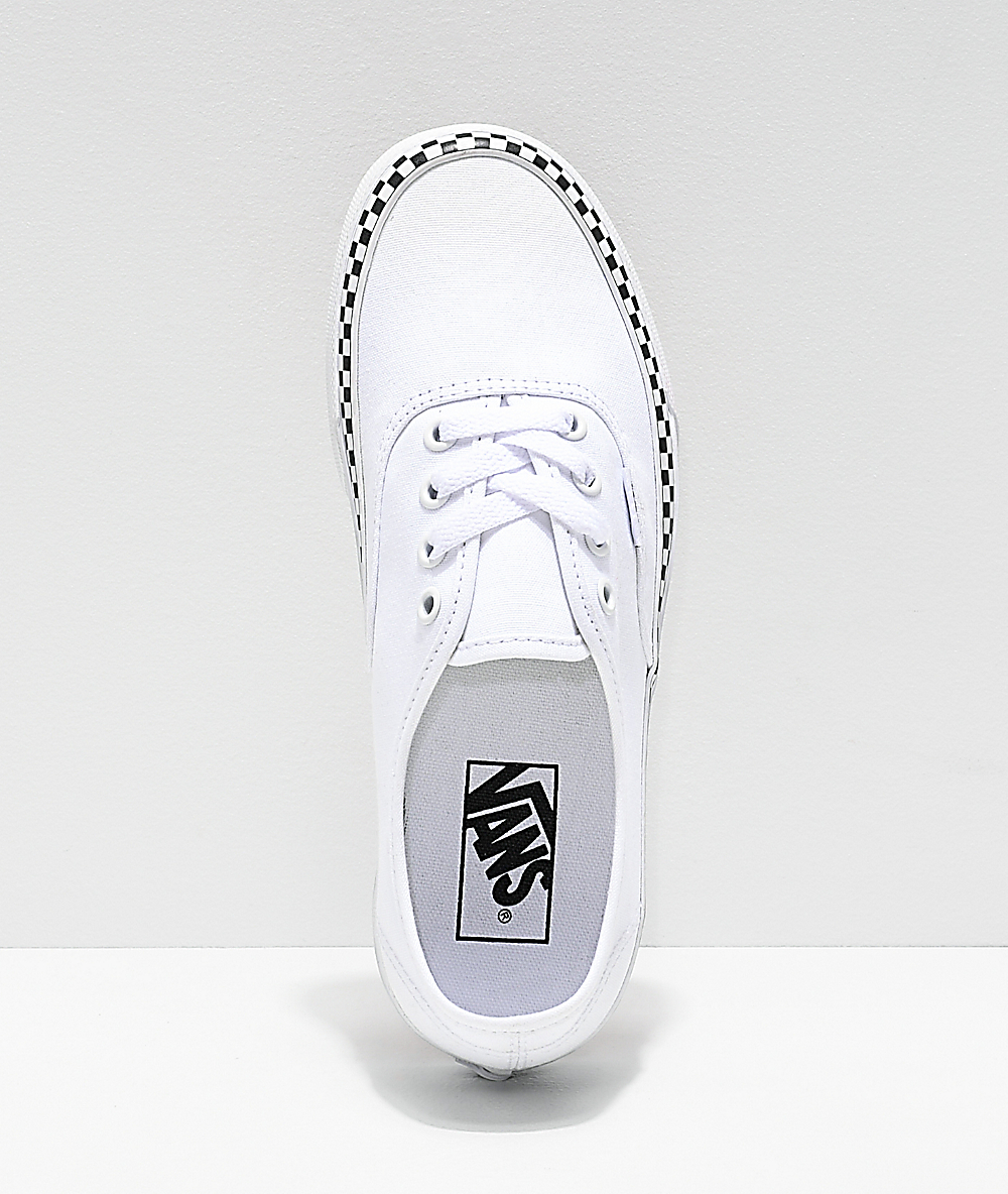 Vans Authentic Checkerboard Foxing White Skate Shoes Vans Authentic Checkerboard Foxing White Skate Shoes