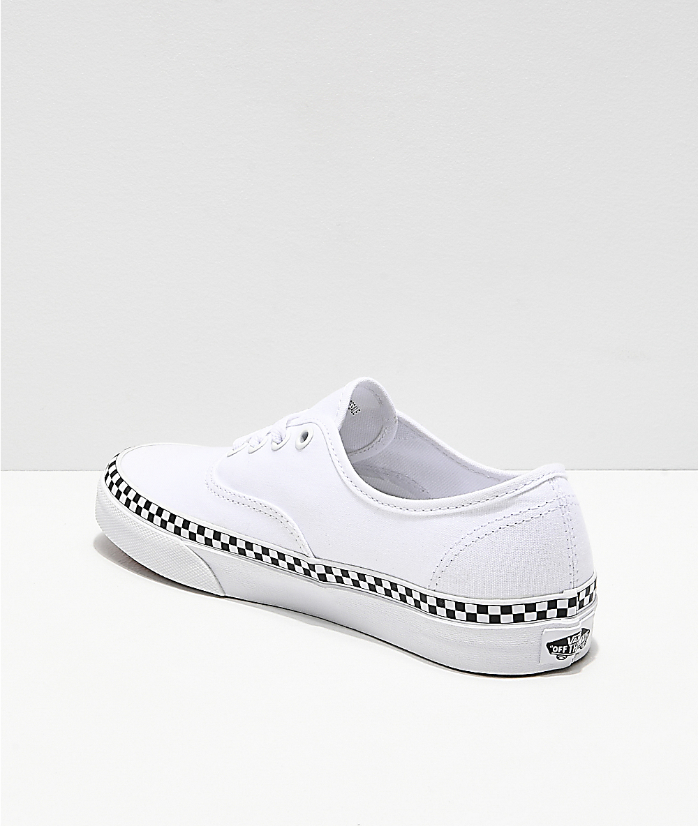 Vans Authentic Checkerboard Foxing White Skate Shoes Vans Authentic Checkerboard Foxing White Skate Shoes
