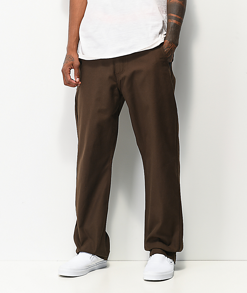 pantalones vans hombre marron