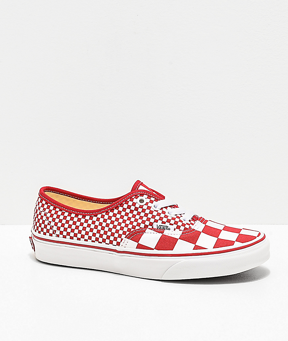 red checkerboard vans authentic