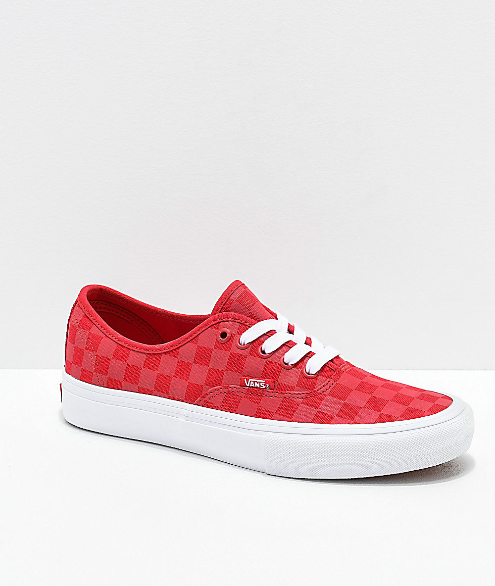 vans authentic checkerboard red cheap 