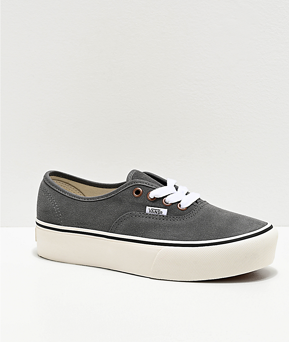 platform vans grey