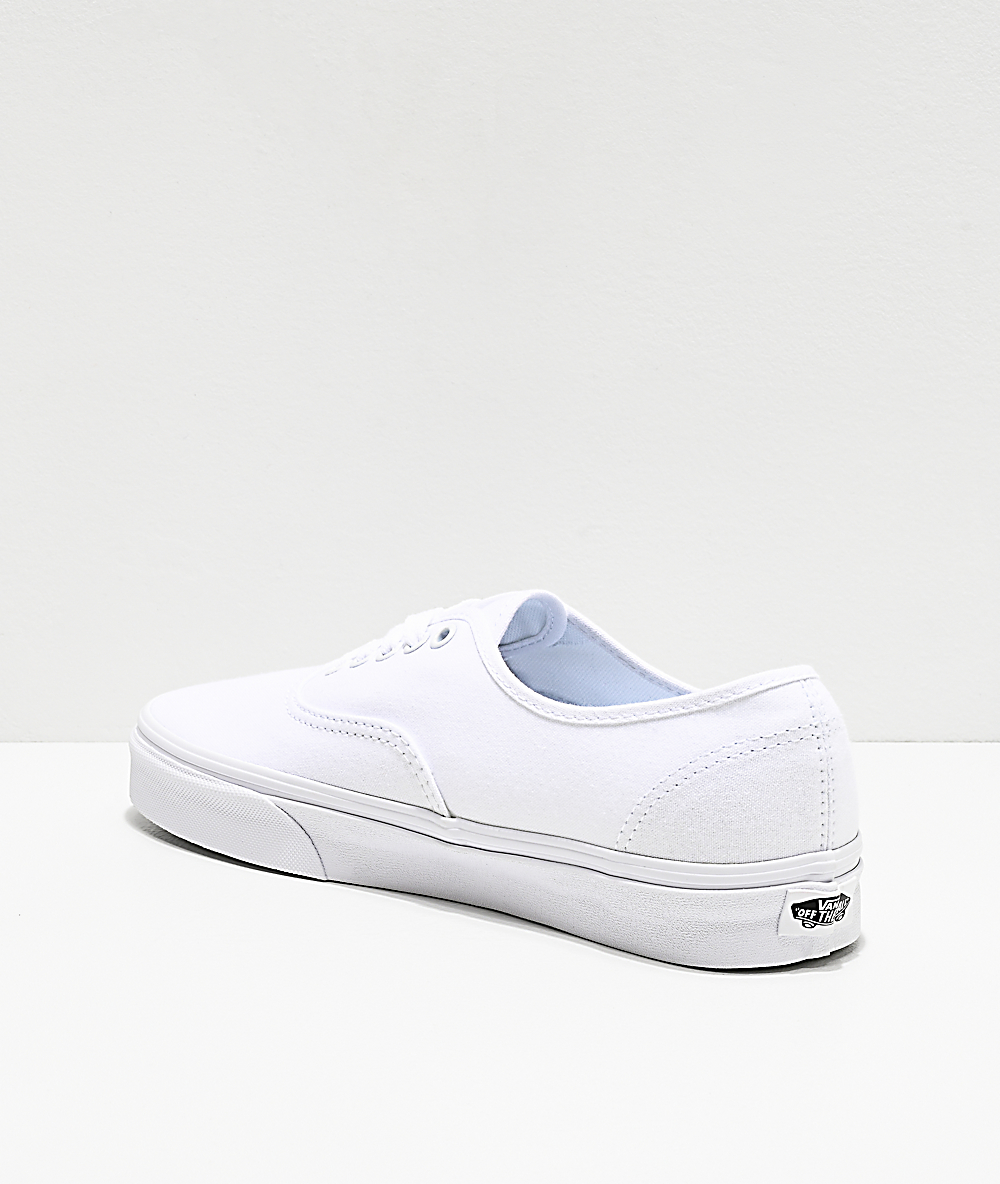 vans authentic white canvas sneaker