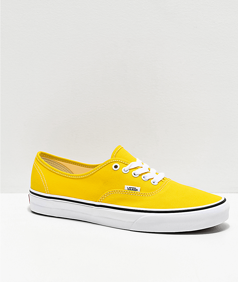 Vans Authentic zapatos de skate de color amarillo brillante | Zumiez