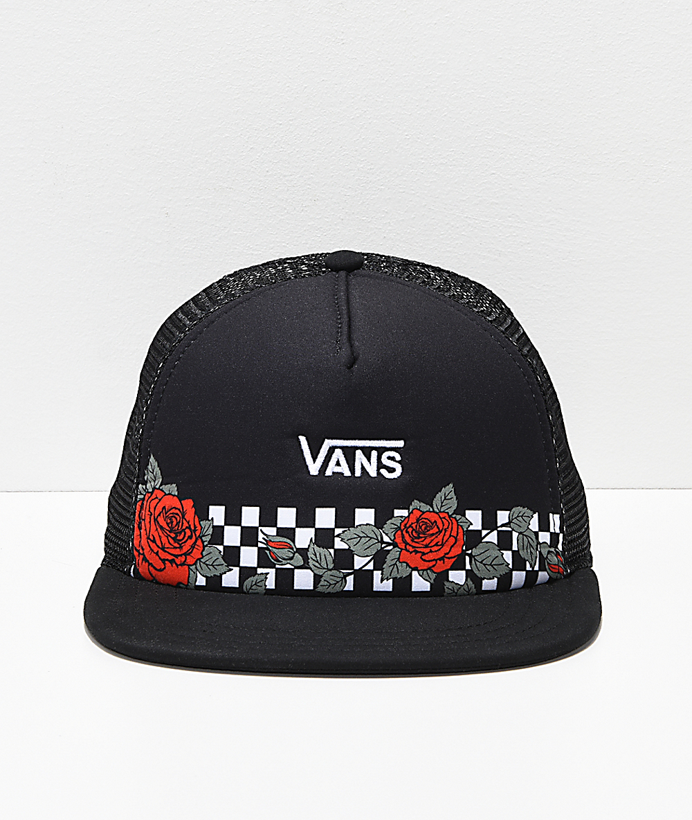 vans rose black strapback hat
