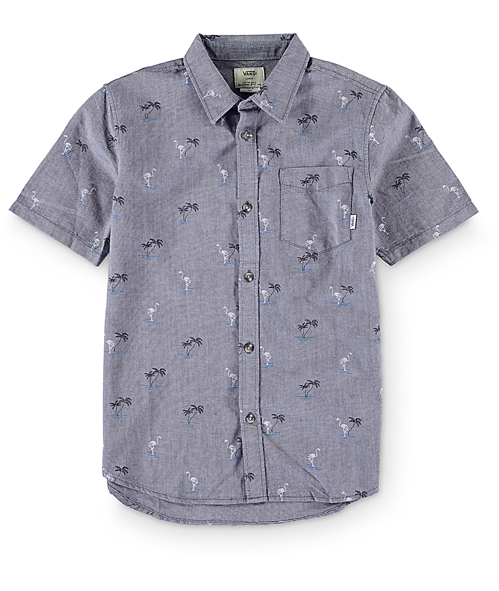 vans blue button up