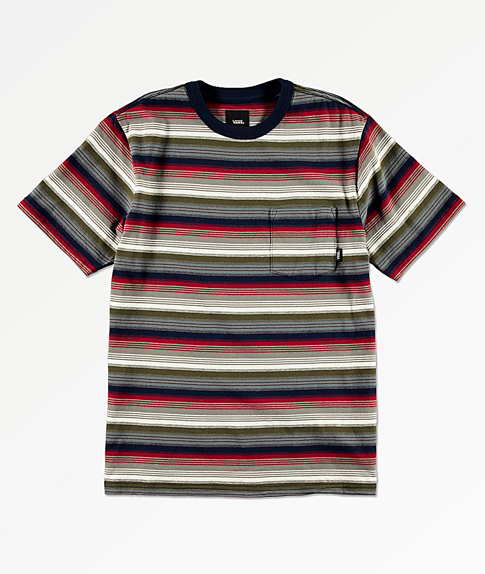 boys red and white striped top