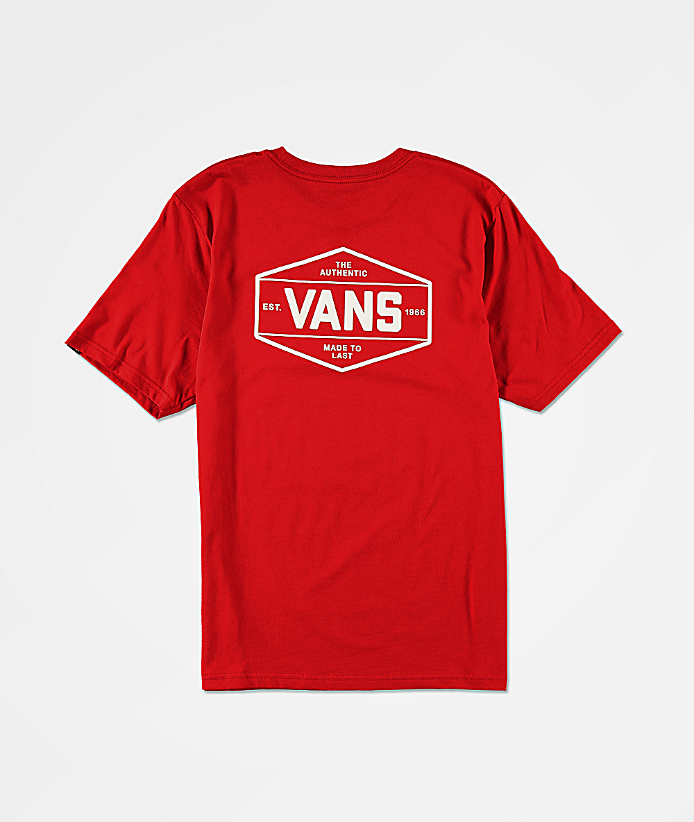 boys red vans shirt