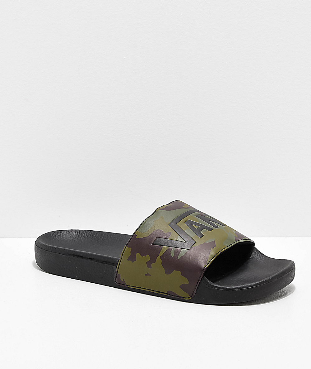 vans camo sandals