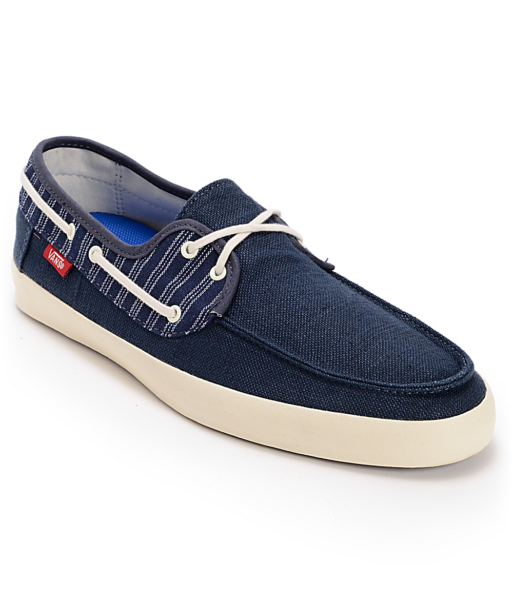 vans boat shoes blue