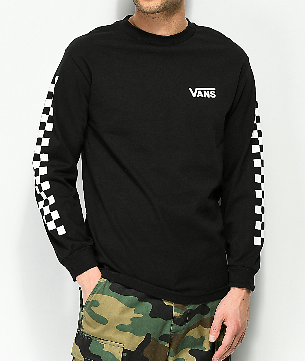 vans checkered long sleeve t shirt