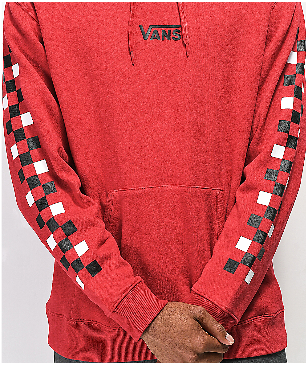 red and white checkered hoodie