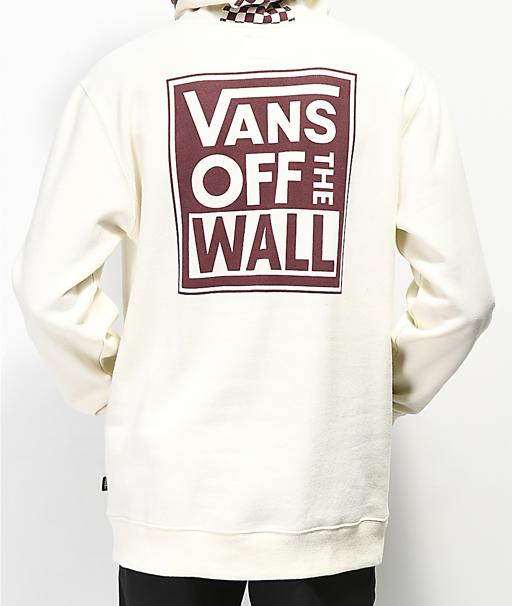 vans checkered stripe off white hoodie