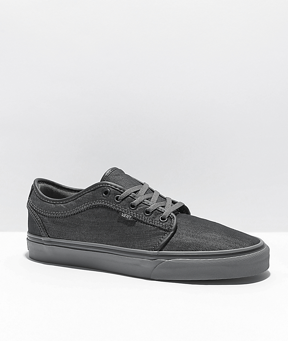 vans chukka low black mono canvas skate shoes