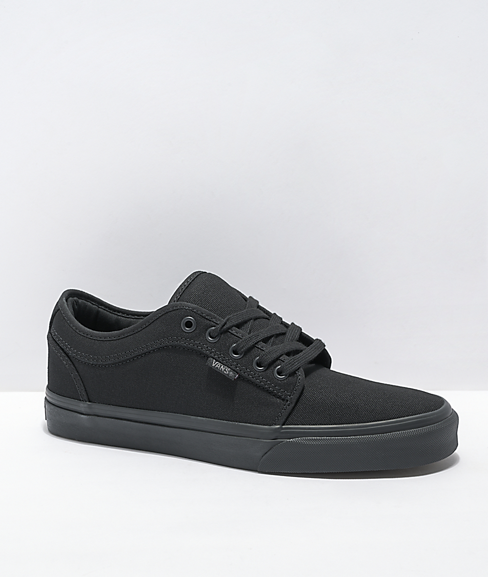 Vans Chukka Low Black Mono Canvas Skate Shoes | Zumiez